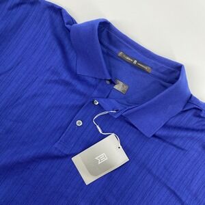 NEW Nike Tiger Woods Golf Polo Shirt Nike Men XL Blue Ribbed Athleisure Sporty